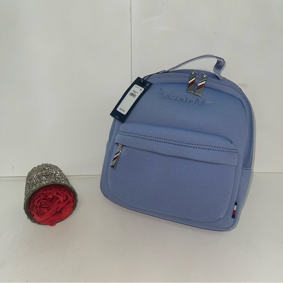 Tommy Hilfiger Jen Dome Neoprene Backpack N Blue Stone Color- New